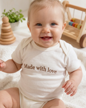💕 Бебешко боди “Made with Love” създадено за най-малките съкровища